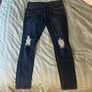 Carmar jeans with zippers & distressed